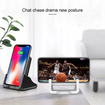 A918 10W Mobile Phone Vertical Wireless Quick Charger Holder(Black)-garmade.com