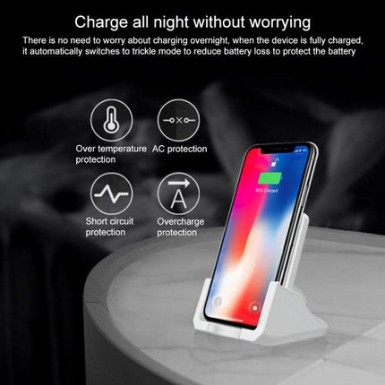 A918 10W Mobile Phone Vertical Wireless Quick Charger Holder(Black)-garmade.com