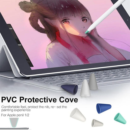 4 PCS Non-slip Mute Wear-resistant Nib Cover for Apple Pencil 1 / 2(White)-garmade.com