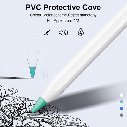 8 PCS Non-slip Mute Wear-resistant Nib Cover for Apple Pencil 1 / 2(White)-garmade.com