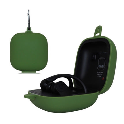 Solid Color Silicone Wireless Bluetooth Earphone Protective Case for Beats Powerbeats Pro(Grass Green)-garmade.com