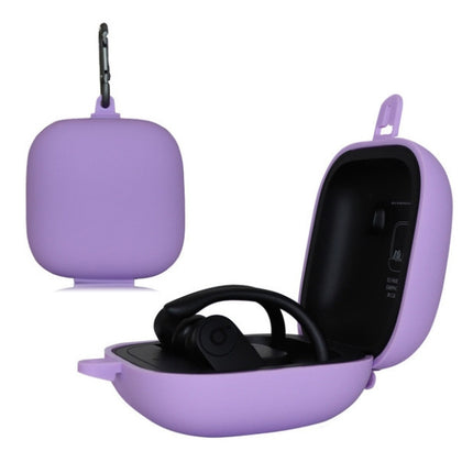 Solid Color Silicone Wireless Bluetooth Earphone Protective Case for Beats Powerbeats Pro(Light Purple)-garmade.com