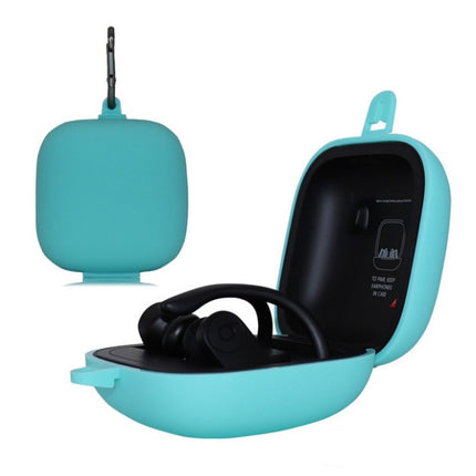 Solid Color Silicone Wireless Bluetooth Earphone Protective Case for Beats Powerbeats Pro(Mint Green)-garmade.com