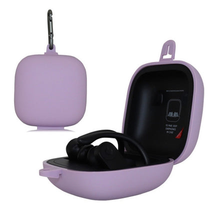 Solid Color Silicone Wireless Bluetooth Earphone Protective Case for Beats Powerbeats Pro(Purple)-garmade.com