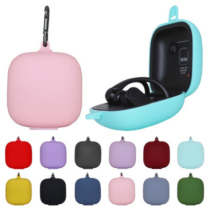 Solid Color Silicone Wireless Bluetooth Earphone Protective Case for Beats Powerbeats Pro(Grey)-garmade.com