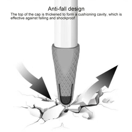 Stylus Pen Silica Gel Shockproof Protective Case for Apple Pencil 2 (Grey)-garmade.com