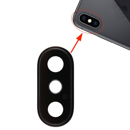 Back Camera Bezel with Lens Cover for iPhone XS / XS Max(Black)-garmade.com