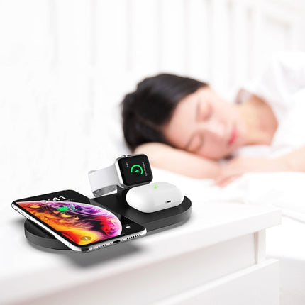 A04 3 in 1 Multi-function Qi Standard Wireless Charger for Mobile Phones & iWatch & AirPods (Black)-garmade.com