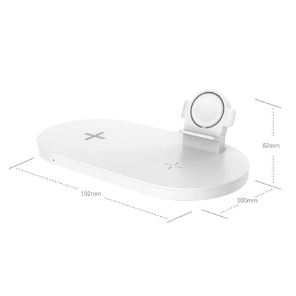 A04 3 in 1 Multi-function Qi Standard Wireless Charger for Mobile Phones & iWatch & AirPods (White)-garmade.com
