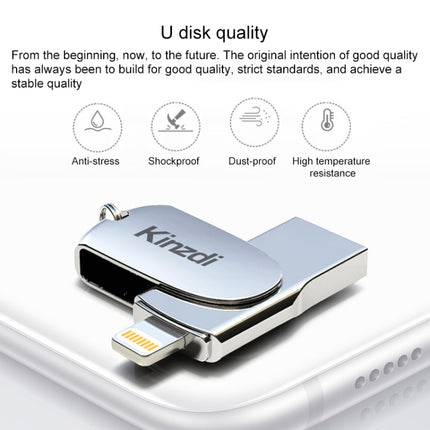 Kinzdi 64GB USB + 8 Pin Interface Metal Twister Flash U Disk (Silver)-garmade.com