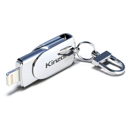 Kinzdi 128GB USB + 8 Pin Interface Metal Twister Flash U Disk (Silver)-garmade.com