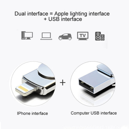 Kinzdi 128GB USB + 8 Pin Interface Metal Twister Flash U Disk (Silver)-garmade.com