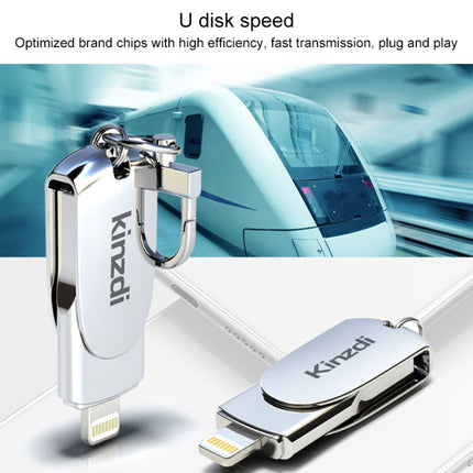 Kinzdi 128GB USB + 8 Pin Interface Metal Twister Flash U Disk (Silver)-garmade.com