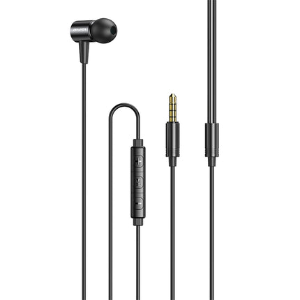 awei L2 3.5mm Plug In-Ear Wired Stereo Earphone with Mic(Black)-garmade.com