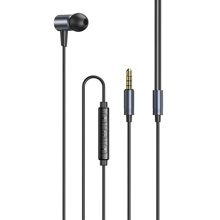 awei L2 3.5mm Plug In-Ear Wired Stereo Earphone with Mic(Grey)-garmade.com
