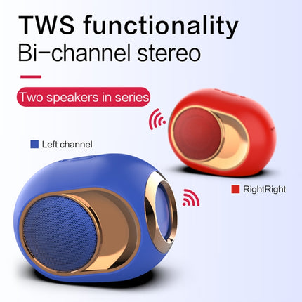 X6 TWS Outdoor Waterproof Bass Wireless Bluetooth Speaker, Support Hands-free / USB / AUX / TF Card (Blue)-garmade.com