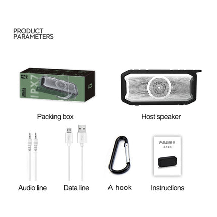 X3 5W Outdoor IPX7 Waterproof Wireless Bluetooth Speaker, Support Hands-free / USB / AUX / TF Card (Army Green)-garmade.com