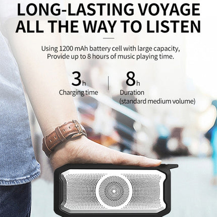 X3 5W Outdoor IPX7 Waterproof Wireless Bluetooth Speaker, Support Hands-free / USB / AUX / TF Card (Black)-garmade.com