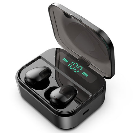 X7 TWS V5.0 Binaural Wireless Stereo Bluetooth Headset with Charging Case and Digital Display(Black)-garmade.com
