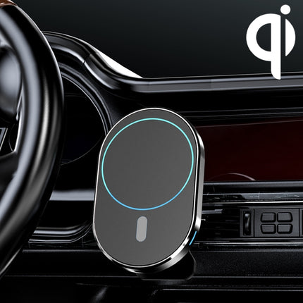 JJT-968 15W Max Output Magnetic Car Air Outlet Bracket Wireless Charger(Black)-garmade.com