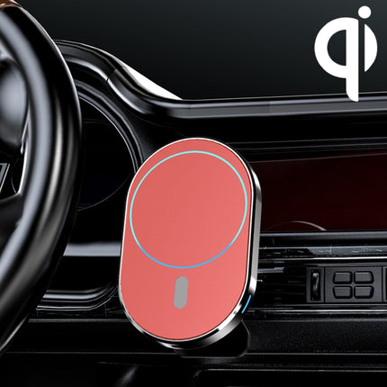 JJT-968 15W Max Output Magnetic Car Air Outlet Bracket Wireless Charger(Red)-garmade.com