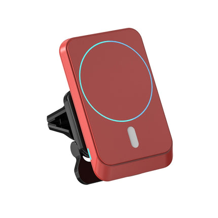 JJT-969 15W Max Output Magnetic Car Air Outlet Bracket Wireless Charger(Red)-garmade.com
