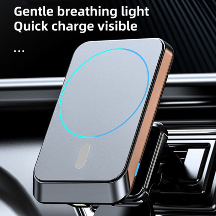 JJT-969 15W Max Output Magnetic Car Air Outlet Bracket Wireless Charger(Green)-garmade.com