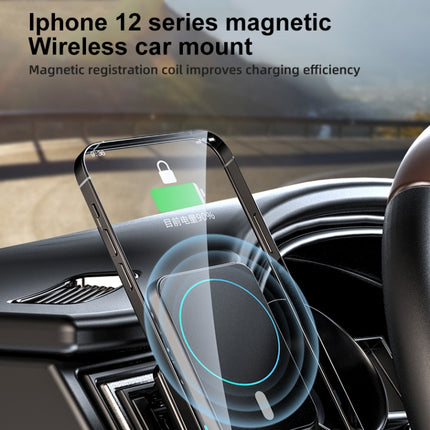JJT-969 15W Max Output Magnetic Car Air Outlet Bracket Wireless Charger(Red)-garmade.com