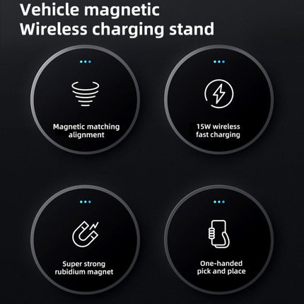 JJT-969 15W Max Output Magnetic Car Air Outlet Bracket Wireless Charger(Black)-garmade.com