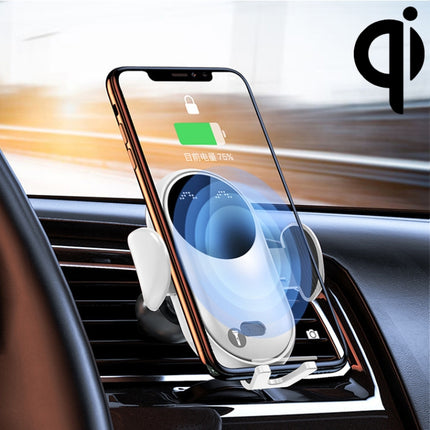 K10 15W Max Output Infrared Sensor Car Air Outlet Bracket Wireless Charger(White)-garmade.com