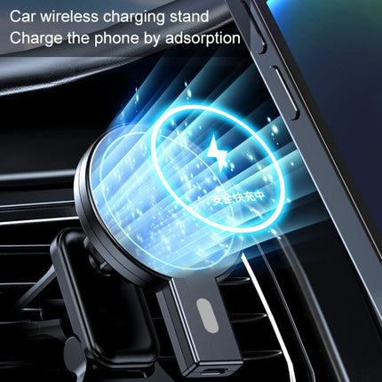 K07 15W Max Output Magnetic Car Air Outlet Bracket Wireless Charger(White)-garmade.com