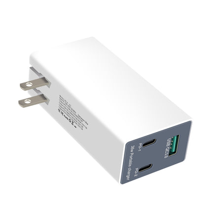 WLX-X3 36W 90 Degrees Foldable Pin Portable Multi-function USB Charger, US Plug-garmade.com