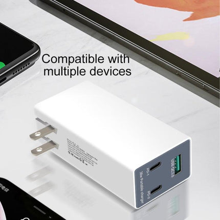 WLX-X3 36W 90 Degrees Foldable Pin Portable Multi-function USB Charger, US Plug-garmade.com