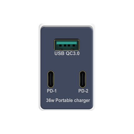WLX-X3 36W 90 Degrees Foldable Pin Portable Multi-function USB Charger, US Plug-garmade.com