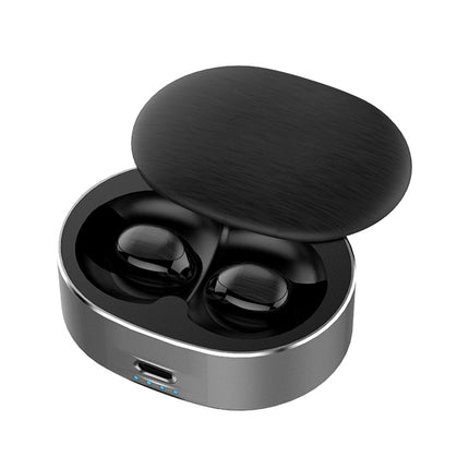 B20 Mini Portable In-ear Noise Cancelling Bluetooth V5.0 Stereo Earphone with 360 Degrees Rotation Charging Box(Black)-garmade.com