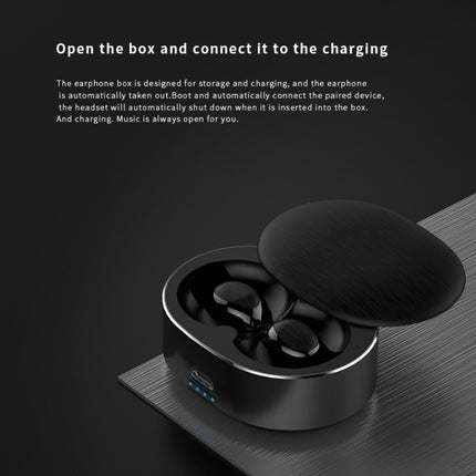 B20 Mini Portable In-ear Noise Cancelling Bluetooth V5.0 Stereo Earphone with 360 Degrees Rotation Charging Box(Blue)-garmade.com