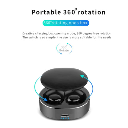 B20 Mini Portable In-ear Noise Cancelling Bluetooth V5.0 Stereo Earphone with 360 Degrees Rotation Charging Box(White)-garmade.com