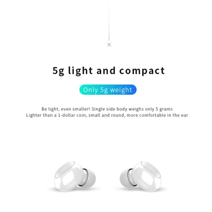B20 Mini Portable In-ear Noise Cancelling Bluetooth V5.0 Stereo Earphone with 360 Degrees Rotation Charging Box(White)-garmade.com