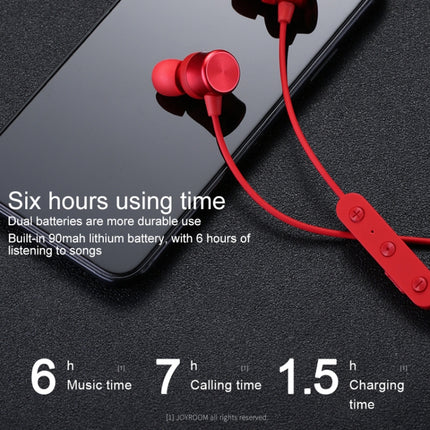 JOYROOM JR-D3S Bluetooth 4.2 Dual Battery Sports Bluetooth Headset Earphone(Red)-garmade.com