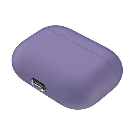 For AirPods Pro Solid Color Silicone Earphone Protective Case(Light Purple)-garmade.com