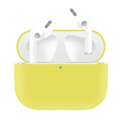For AirPods Pro Solid Color Silicone Earphone Protective Case(Yellow)-garmade.com