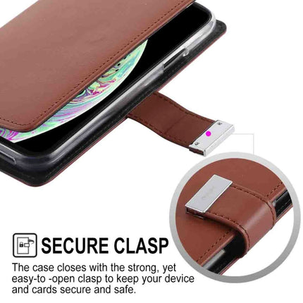 GOOSPERY RICH DIARY Crazy Horse Texture Horizontal Flip Leather Case for iPhone XS, with Card Slots & Wallet (Brown)-garmade.com