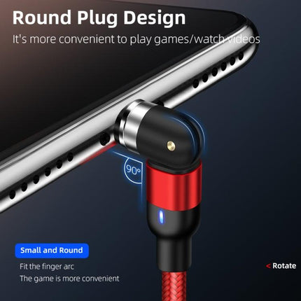 1m 2A Output 3 in 1 USB to 8 Pin + USB-C / Type-C + Micro USB Nylon Braided Rotate Magnetic Charging Cable (Black)-garmade.com