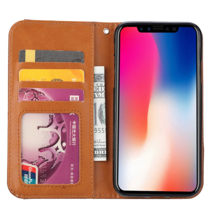 Knead Skin Texture Horizontal Flip Leather Case for iPhone XS / X, with Photo Frame & Holder & Card Slots & Wallet (Red)-garmade.com