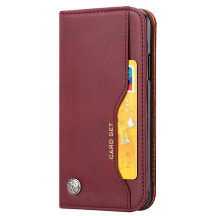 Knead Skin Texture Horizontal Flip Leather Case for iPhone XS / X, with Photo Frame & Holder & Card Slots & Wallet (Wine Red)-garmade.com