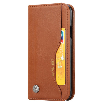 Knead Skin Texture Horizontal Flip Leather Case for iPhone XS / X, with Photo Frame & Holder & Card Slots & Wallet (Brown)-garmade.com