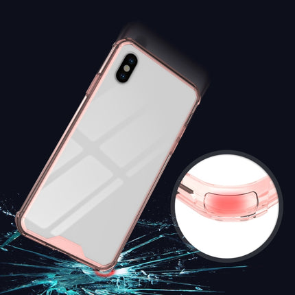 Acrylic + TPU Shockproof Transparent Armor Case for iPhone XS Max (Magenta)-garmade.com