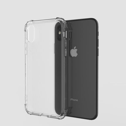 Shockproof Transparent TPU Soft Case for iPhone XS / X(Transparent)-garmade.com