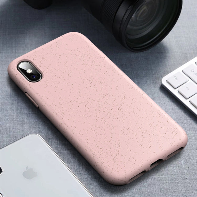 Starry Series Shockproof Straw Material + TPU Protective Case for iPhone XS / X(Pink)-garmade.com