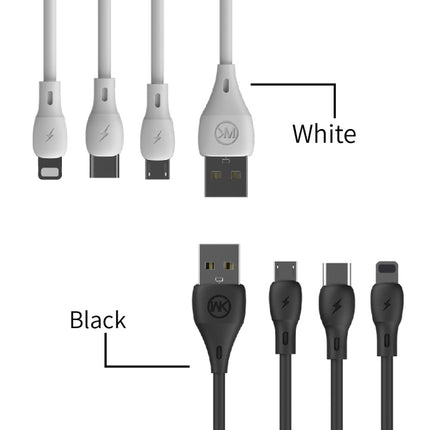 WK WDC-072 1m 2.1A Output Full Speed Series USB to 8 Pin Data Sync Charging Cable (Black)-garmade.com